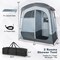 2-Person Shower Tent with Dressing Room Waterproof Polyester Fiberglass Frame Gray